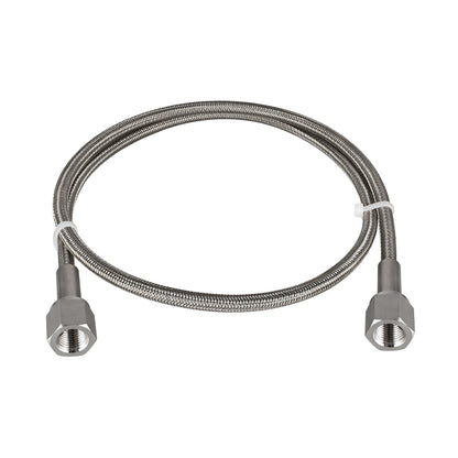 FITOK PTFE-Lined Stainless Steel Braided Hose 1/4" Nominal Hose Size 1/4" Female NPT 316 SS End Connections 3000 psi Chemically Compatible