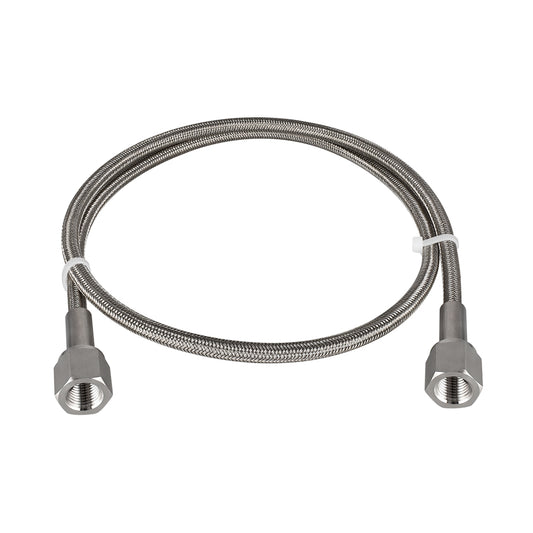 FITOK PTFE-Lined Stainless Steel Braided Hose 3/8" Nominal Hose Size 3/8" Female NPT 316 SS End Connections 2500 psi Chemically Compatible