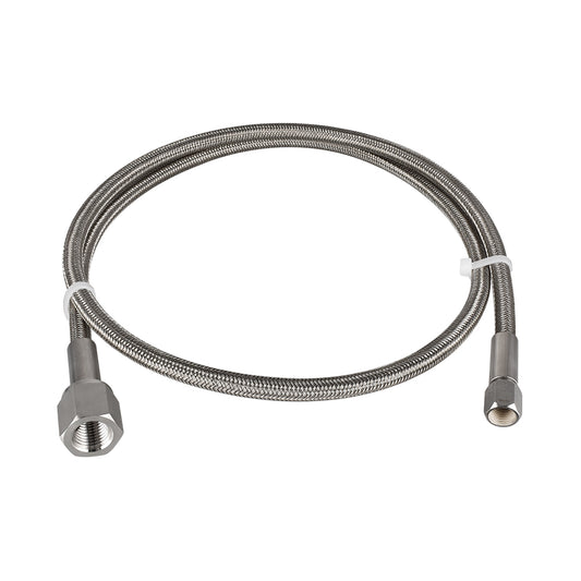 FITOK PTFE-Lined Stainless Steel Braided Hose 3/8" Nominal Hose Size 3/8" Female NPT x Female JIC 37° Flare Swivel 316 SS End Connections 2500 psi Chemically Compatible