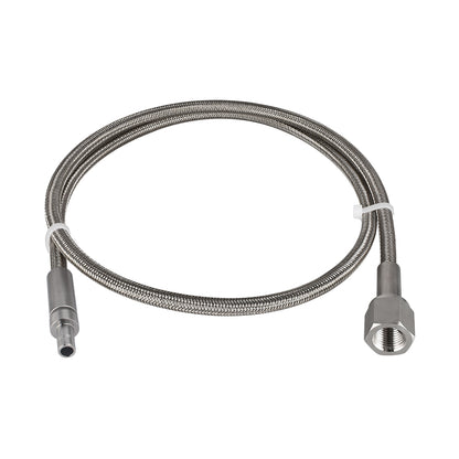 FITOK PTFE-Lined Stainless Steel Braided Hose 1/4" Nominal Hose Size 1/4" Tube Adapter x Female NPT 316 SS End Connections 3000 psi Chemically Compatible