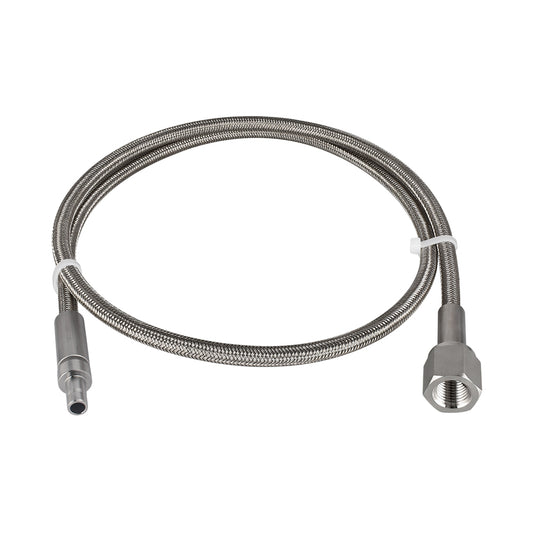FITOK PTFE-Lined Stainless Steel Braided Hose 1/4" Nominal Hose Size 1/4" Tube Adapter x Female NPT 316 SS End Connections 3000 psi Chemically Compatible