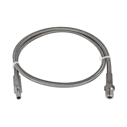 FITOK PTFE-Lined Stainless Steel Braided Hose 1/4" Nominal Hose Size 1/4" Tube Adapter x Male NPT 316 SS End Connections 3000 psi Chemically Compatible
