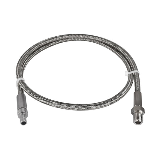 FITOK PTFE-Lined Stainless Steel Braided Hose 1/4" Nominal Hose Size 1/4" Tube Adapter x Male NPT 316 SS End Connections 3000 psi Chemically Compatible