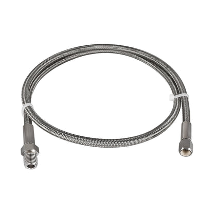 FITOK PTFE-Lined Stainless Steel Braided Hose 3/8" Nominal Hose Size 3/8" Male NPT x Female JIC 37° Flare Swivel 316 SS End Connections 2500 psi Chemically Compatible
