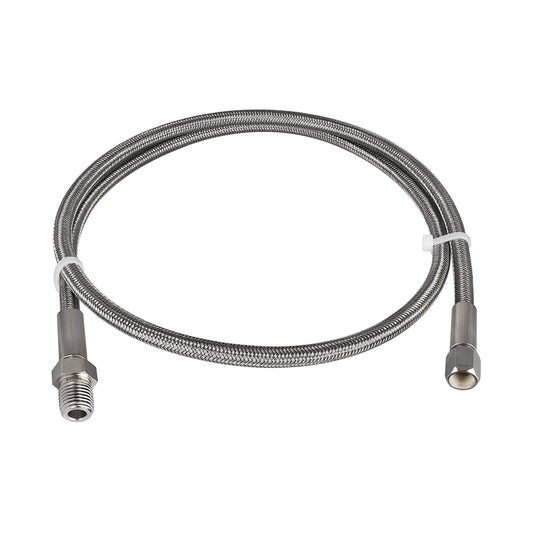 FITOK PTFE-Lined Stainless Steel Braided Hose 3/8" Nominal Hose Size 3/8" Male NPT x Female JIC 37° Flare Swivel 316 SS End Connections 2500 psi Chemically Compatible