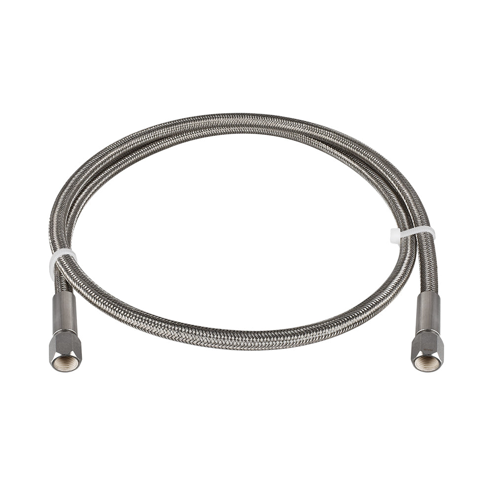FITOK PTFE-Lined Stainless Steel Braided Hose 3/8" Nominal Hose Size 3/8" Female JIC 37° Flare Swivel 316 SS End Connections 2500 psi Chemically Compatible