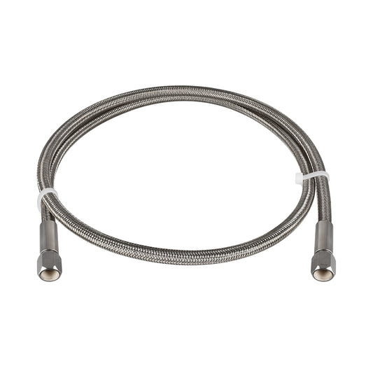 FITOK PTFE-Lined Stainless Steel Braided Hose 3/8" Nominal Hose Size 3/8" Female JIC 37° Flare Swivel 316 SS End Connections 2500 psi Chemically Compatible
