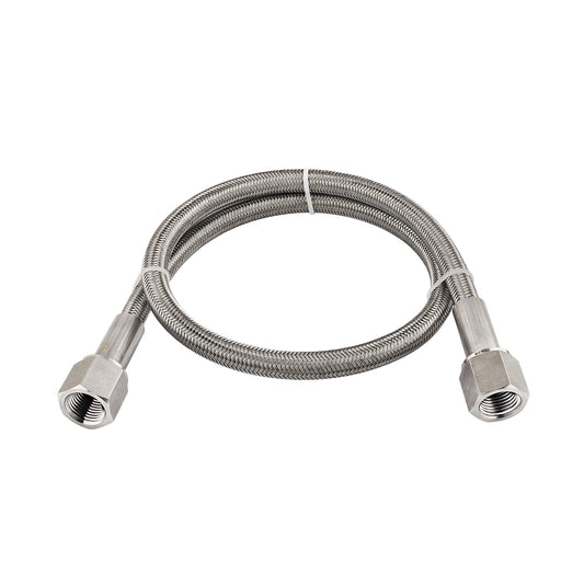FITOK PTFE-Lined Stainless Steel Braided Hose 1/2" Nominal Hose Size 1/2" Female NPT 316 SS End Connections 2000 psi Chemically Compatible