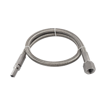 FITOK PTFE-Lined Stainless Steel Braided Hose 1/2" Nominal Hose Size 1/2" Tube Adapter x Female NPT 316 SS End Connections 2000 psi Chemically Compatible