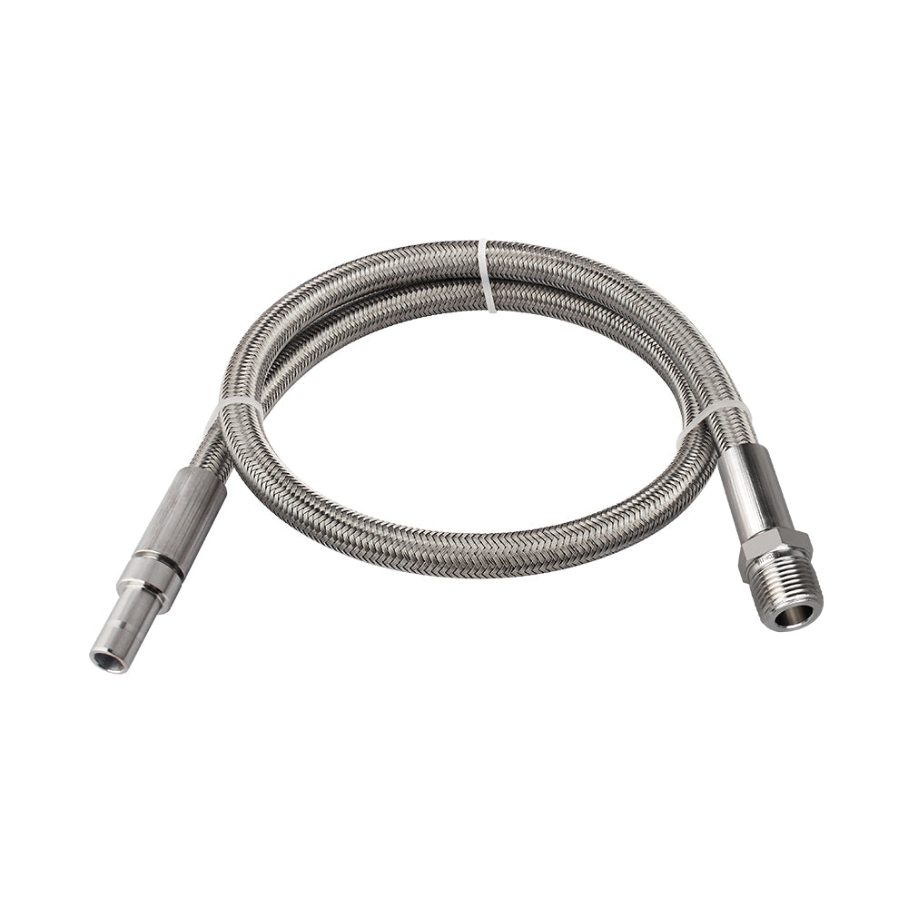 FITOK PTFE-Lined Stainless Steel Braided Hose 3/4" Nominal Hose Size 3/4" Tube Adapter x Male NPT 316 SS End Connections 1500 psi Chemically Compatible