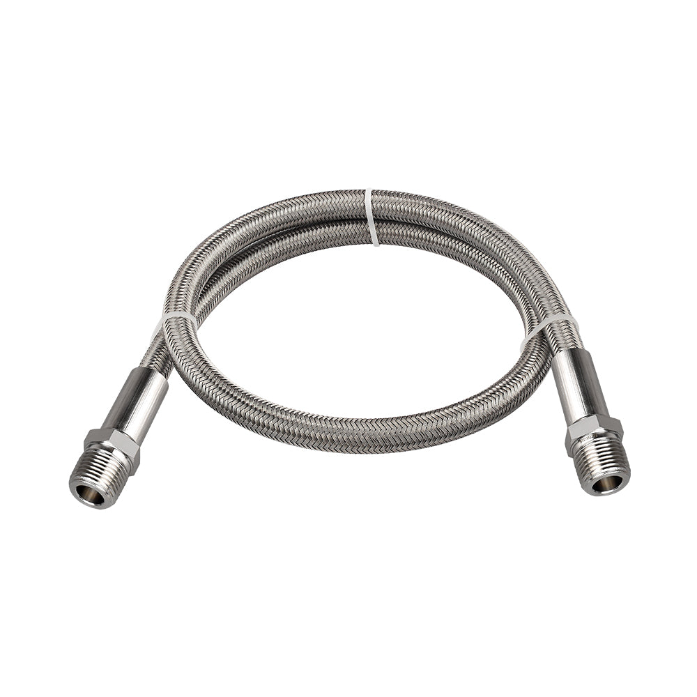 FITOK PTFE-Lined Stainless Steel Braided Hose 3/4" Nominal Hose Size 3/4" Male NPT 316 SS End Connections 1500 psi Chemically Compatible