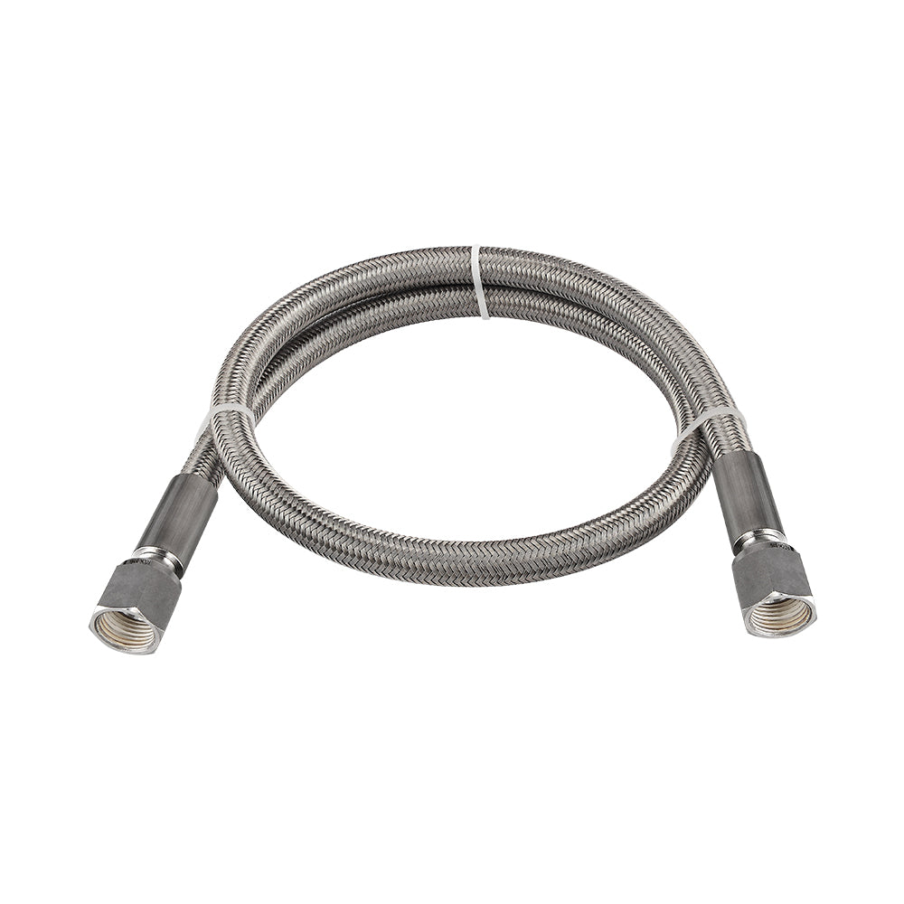 FITOK PTFE-Lined Stainless Steel Braided Hose 1/2" Nominal Hose Size 1/2" Female JIC 37° Flare Swivel 316 SS End Connections 2000 psi Chemically Compatible