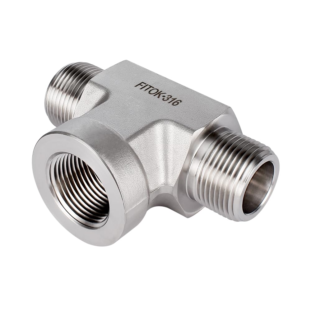 FITOK 316 Stainless Steel Pipe Fitting Female Branch Tee Male NPT x Male NPT x Female NPT