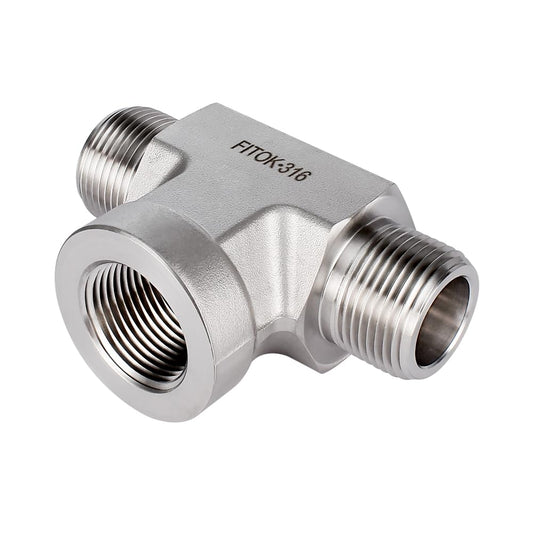 FITOK 316 Stainless Steel Pipe Fitting Female Branch Tee Male NPT x Male NPT x Female NPT