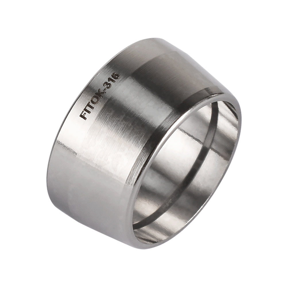 FITOK 316 Stainless Steel Ferrule for Single Ferrule Compression Tube Fitting Component Sets (5-Pack Nuts / 10-Pack Ferrule Sets)