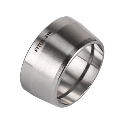 FITOK 316 Stainless Steel Ferrule for Single Ferrule Compression Tube Fitting Component Sets (5-Pack Nuts / 10-Pack Ferrule Sets)