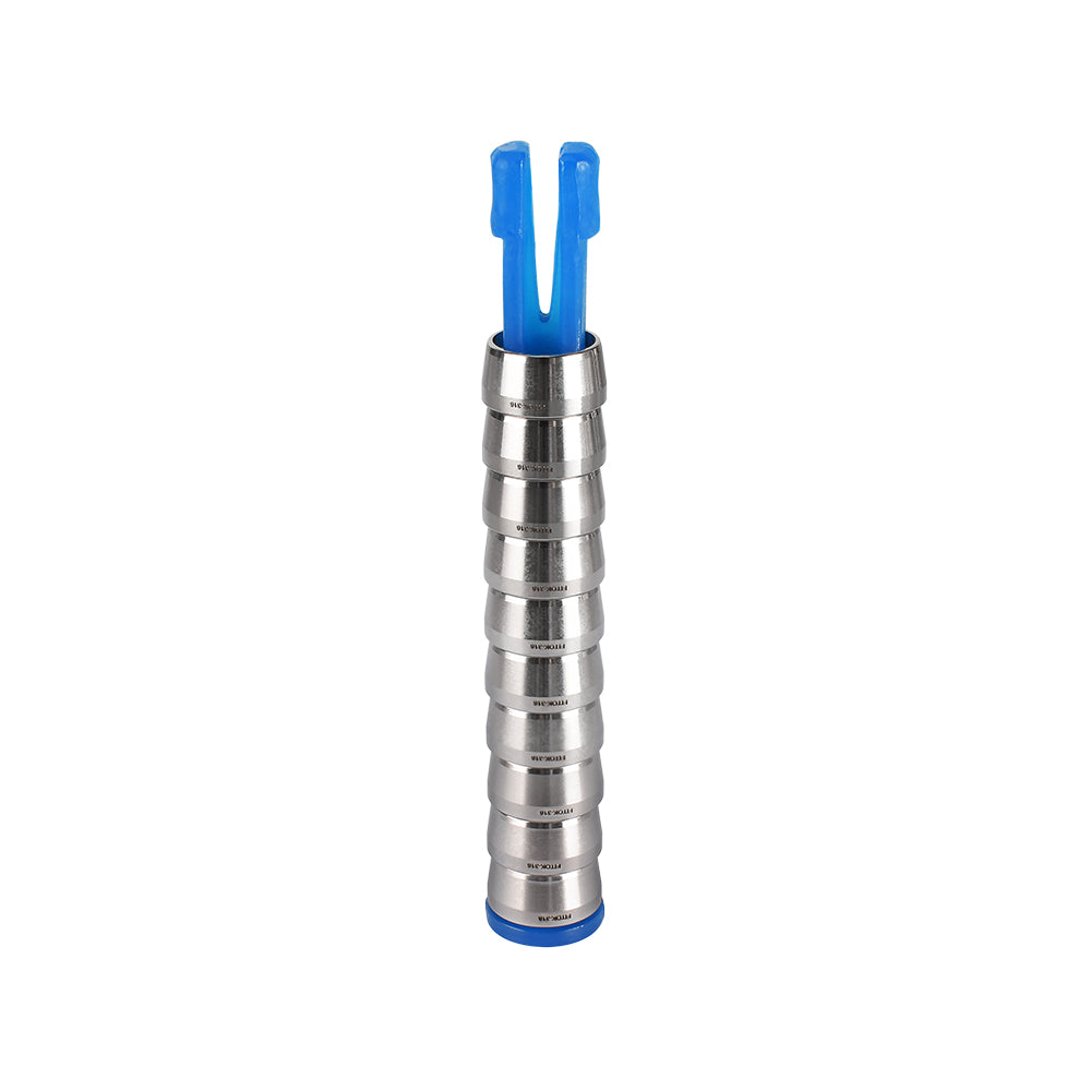 FITOK 316 Stainless Steel Ferrule for Single Ferrule Compression Tube Fitting Component Sets (5-Pack Nuts / 10-Pack Ferrule Sets)