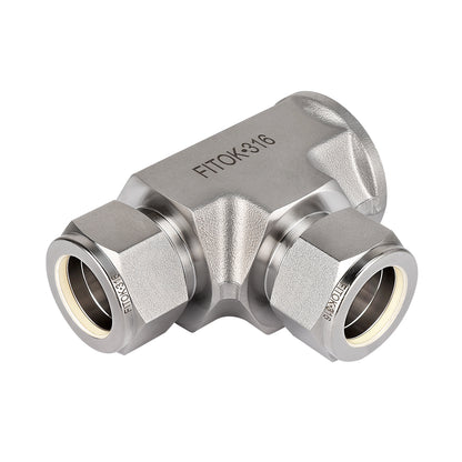 FITOK 316 Stainless Steel Compression Fitting Female Run Tee Tube OD x Female NPT x Tube OD