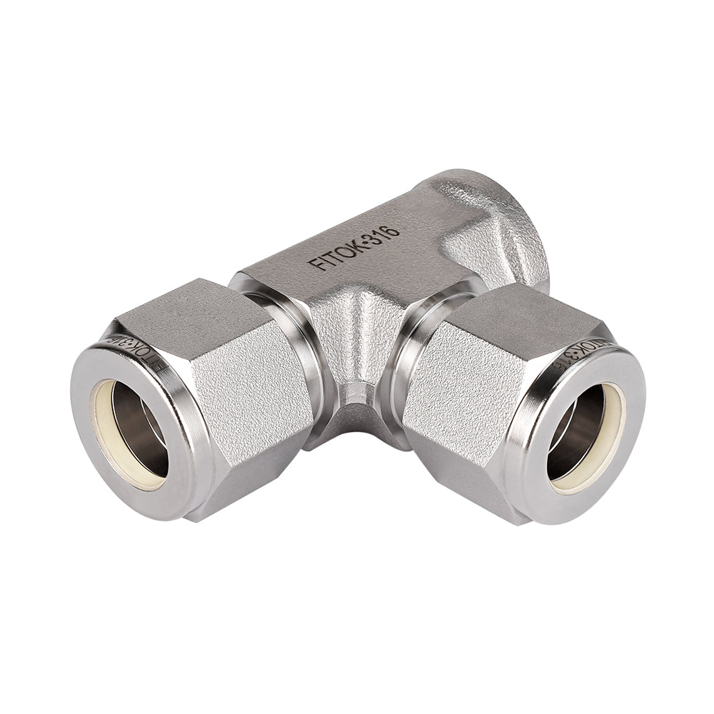FITOK 316 Stainless Steel Compression Fitting Female Run Tee Tube OD x Female NPT x Tube OD