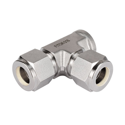 FITOK 316 Stainless Steel Compression Fitting Female Run Tee Tube OD x Female NPT x Tube OD