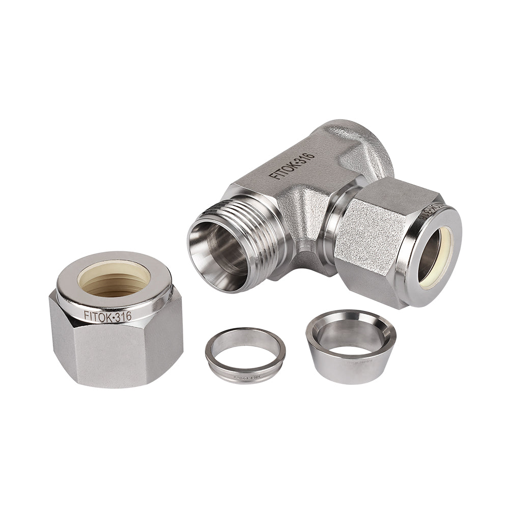 FITOK 316 Stainless Steel Compression Fitting Female Run Tee Tube OD x Female NPT x Tube OD