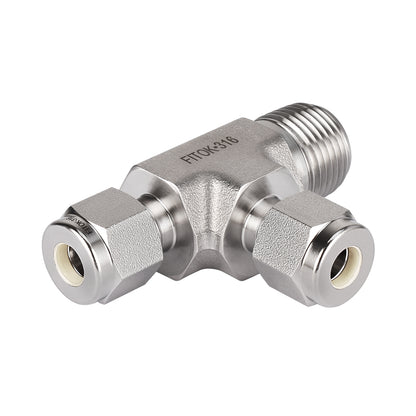 FITOK 316 Stainless Steel Compression Fitting Male Run Tee Tube OD x Male NPT x Tube OD