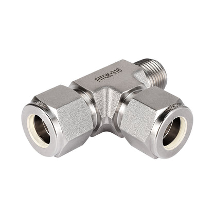 FITOK 316 Stainless Steel Compression Fitting Male Run Tee Tube OD x Male NPT x Tube OD