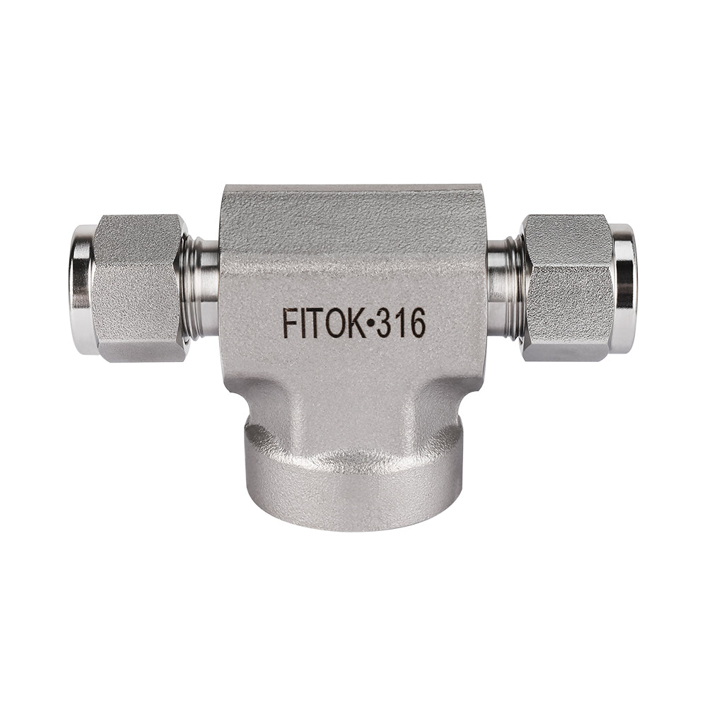 FITOK 316 Stainless Steel Compression Fitting Female Branch Tee Tube OD x Tube OD x Female NPT