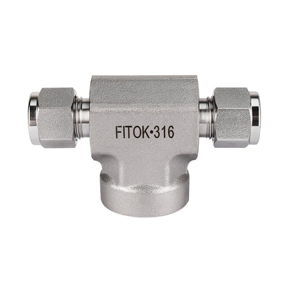 FITOK 316 Stainless Steel Compression Fitting Female Branch Tee Tube OD x Tube OD x Female NPT