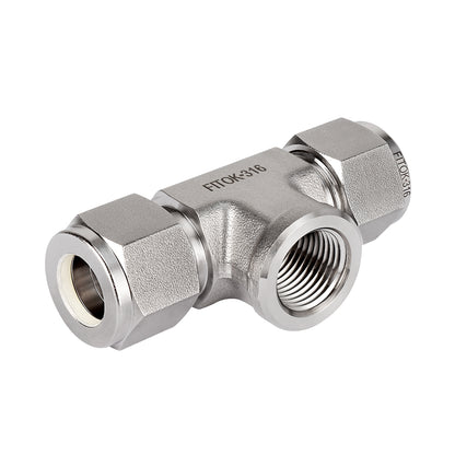 FITOK 316 Stainless Steel Compression Fitting Female Branch Tee Tube OD x Tube OD x Female NPT
