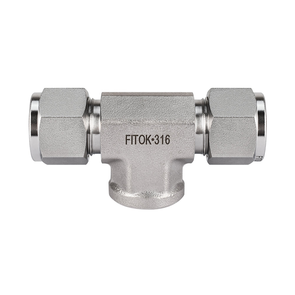 FITOK 316 Stainless Steel Compression Fitting Female Branch Tee Tube OD x Tube OD x Female NPT
