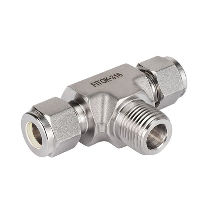 FITOK 316 Stainless Steel Compression Fitting Male Branch Tee Tube OD x Tube OD x Male NPT