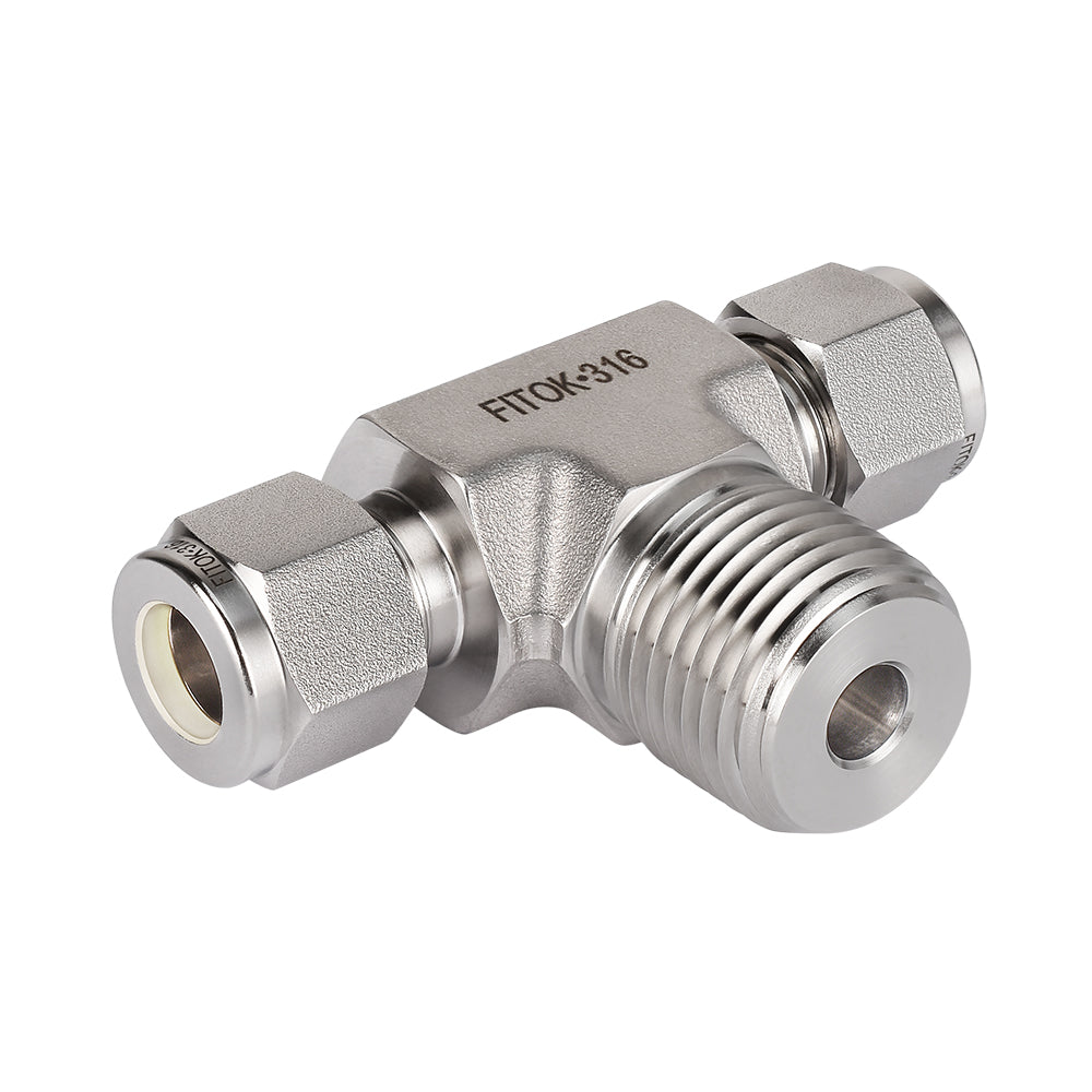 FITOK 316 Stainless Steel Compression Fitting Male Branch Tee Tube OD x Tube OD x Male NPT