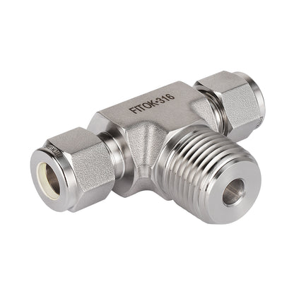 FITOK 316 Stainless Steel Compression Fitting Male Branch Tee Tube OD x Tube OD x Male NPT