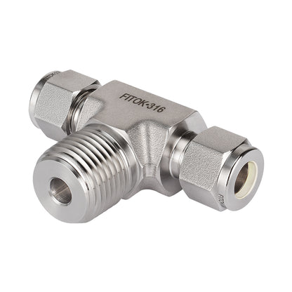 FITOK 316 Stainless Steel Compression Fitting Male Branch Tee Tube OD x Tube OD x Male NPT