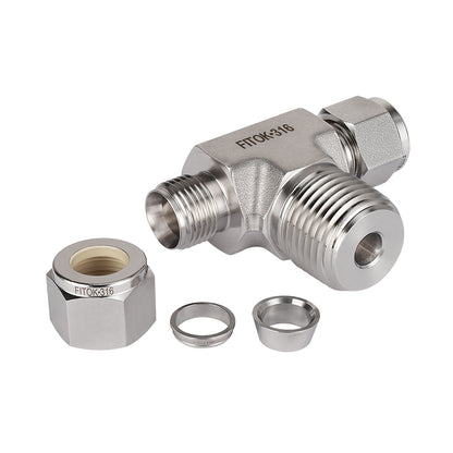 FITOK 316 Stainless Steel Compression Fitting Male Branch Tee Tube OD x Tube OD x Male NPT