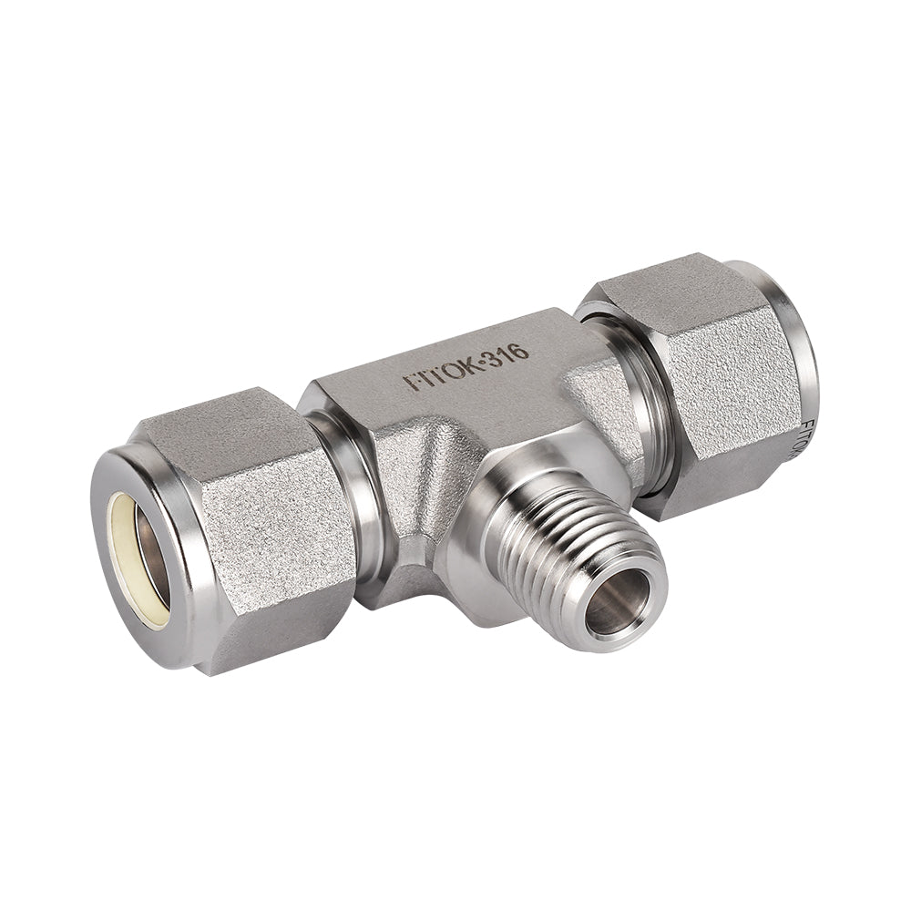 FITOK 316 Stainless Steel Compression Fitting Male Branch Tee Tube OD x Tube OD x Male NPT