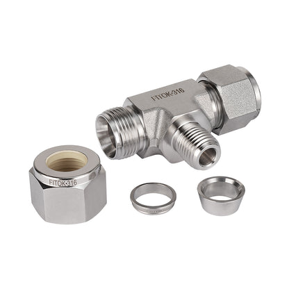 FITOK 316 Stainless Steel Compression Fitting Male Branch Tee Tube OD x Tube OD x Male NPT