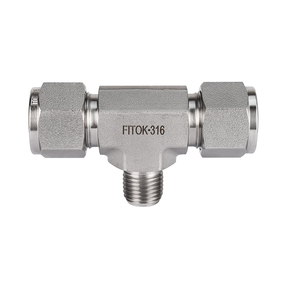 FITOK 316 Stainless Steel Compression Fitting Male Branch Tee Tube OD x Tube OD x Male NPT