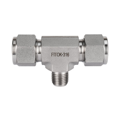 FITOK 316 Stainless Steel Compression Fitting Male Branch Tee Tube OD x Tube OD x Male NPT