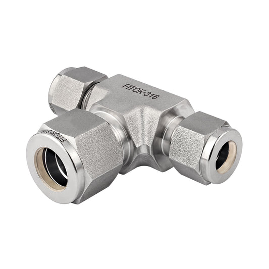 FITOK 316 Stainless Steel Compression Fitting Reducing Union Tee Tube OD