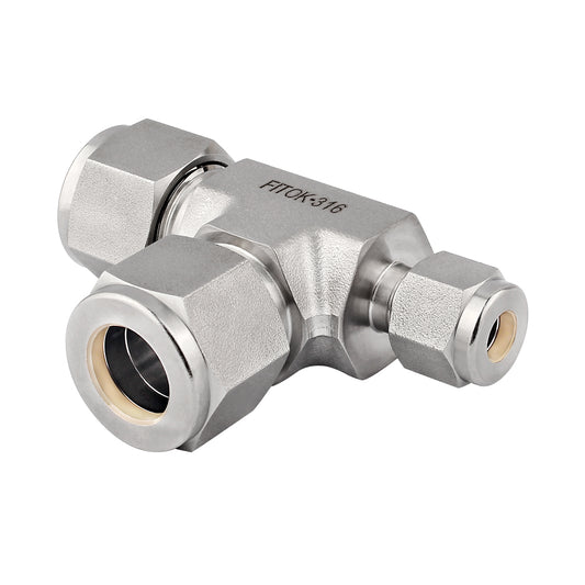 FITOK 316 Stainless Steel Compression Fitting Reducing Union Tee Tube OD