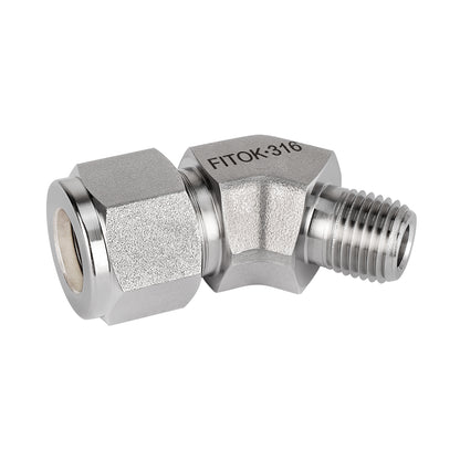 FITOK 316 Stainless Steel Compression Tube Fitting 45° Elbow Tube OD x Male NPT