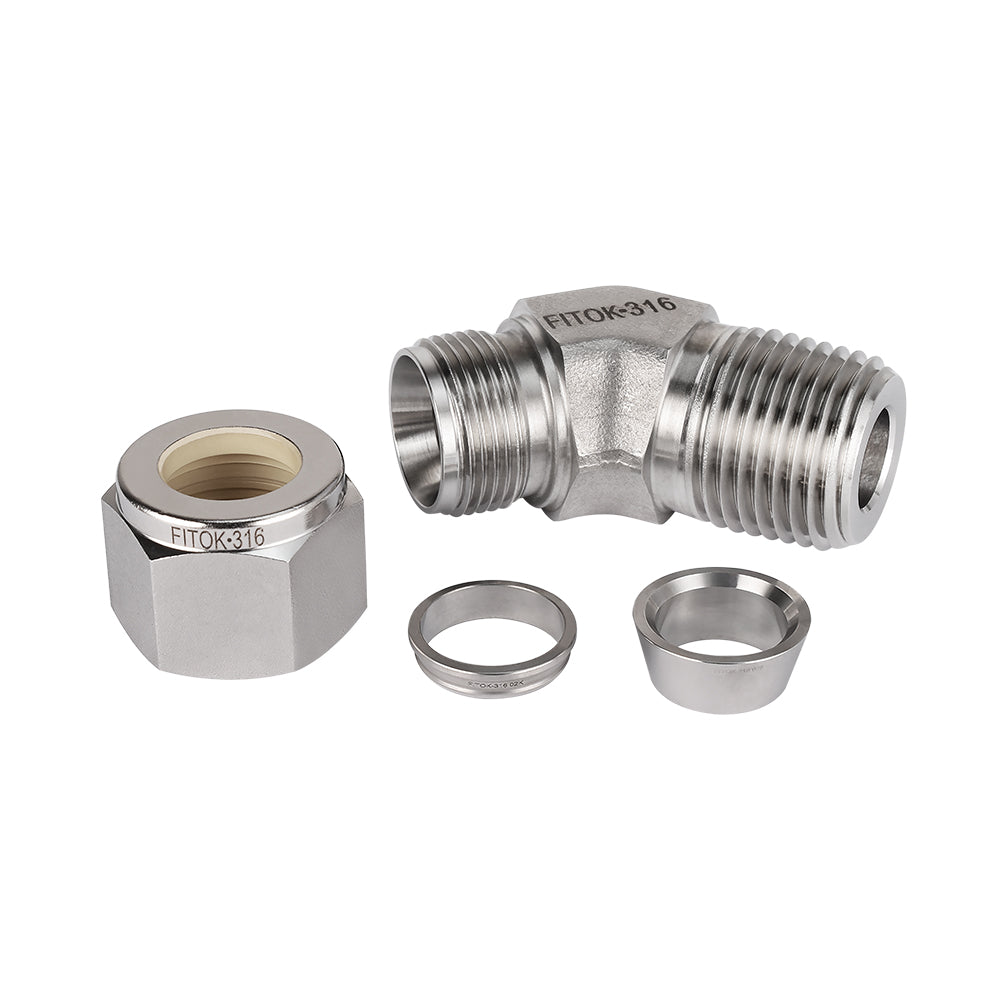 FITOK 316 Stainless Steel Compression Tube Fitting 45° Elbow Tube OD x Male NPT