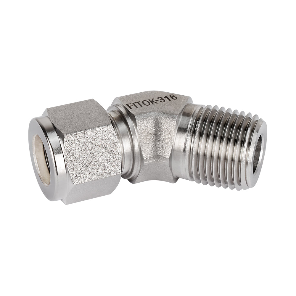 FITOK 316 Stainless Steel Compression Tube Fitting 45° Elbow Tube OD x Male NPT