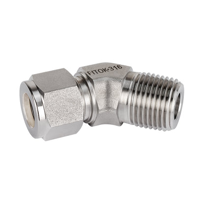 FITOK 316 Stainless Steel Compression Tube Fitting 45° Elbow Tube OD x Male NPT