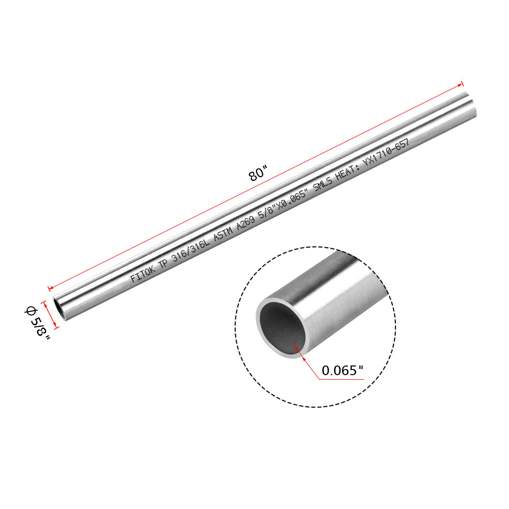 FITOK 316/316L Stainless Steel Annealed Seamless Straight Tubing ASTM A269