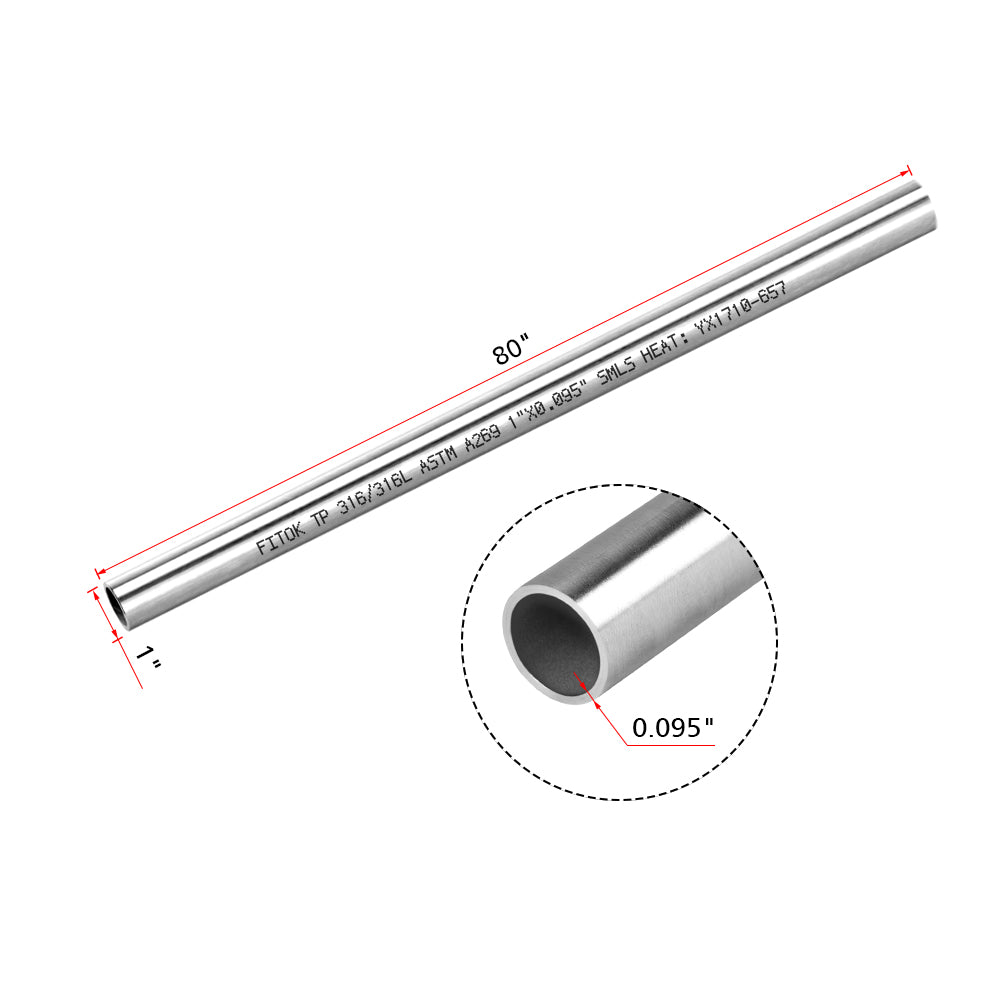 FITOK 316/316L Stainless Steel Annealed Seamless Straight Tubing ASTM A269