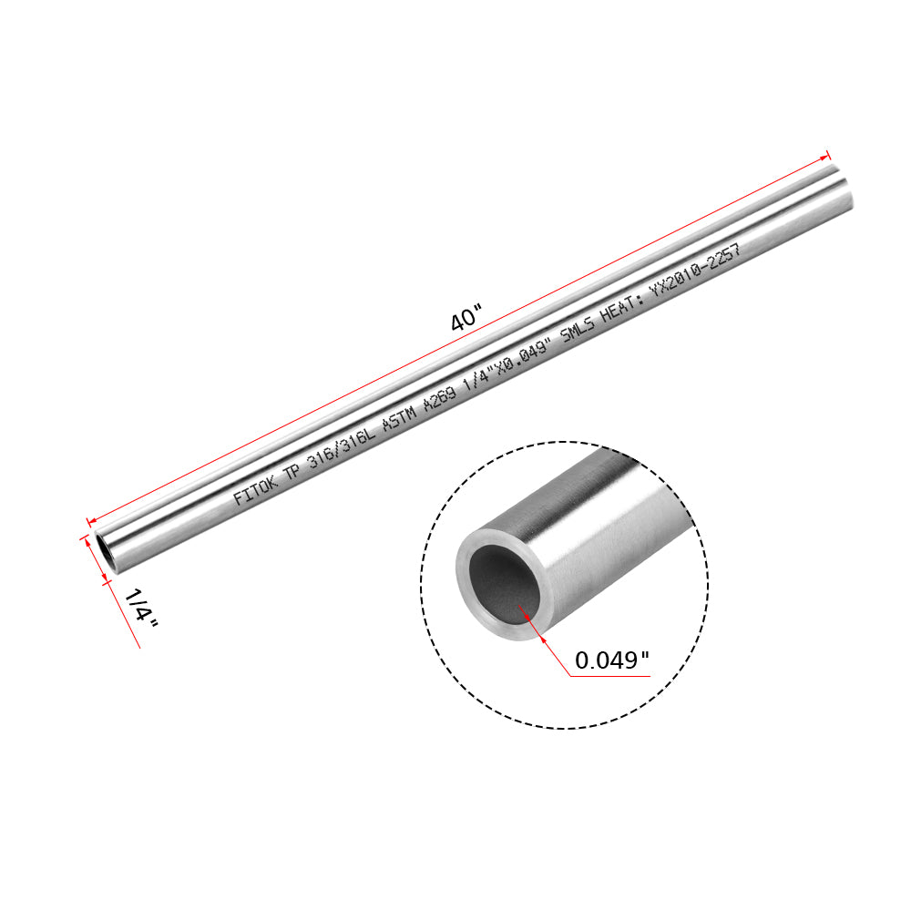 FITOK 316/316L Stainless Steel Annealed Seamless Straight Tubing ASTM A269