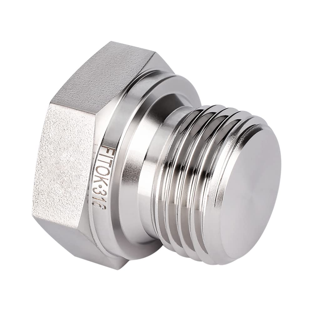 FITOK 316 Stainless Steel Pipe Fitting Hex Head Plug Male NPT